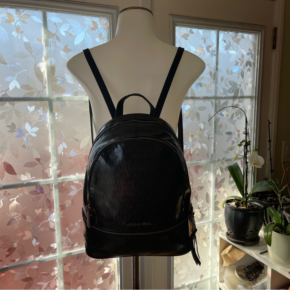 Michael Kors Black and Silver Backpack - Picture 9 of 13